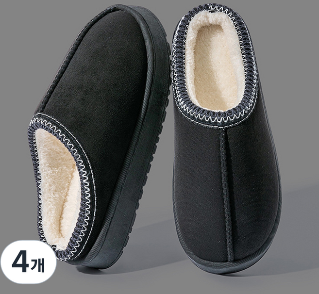 아트조이 윈터 털안감 실내화, 블랙, 4개