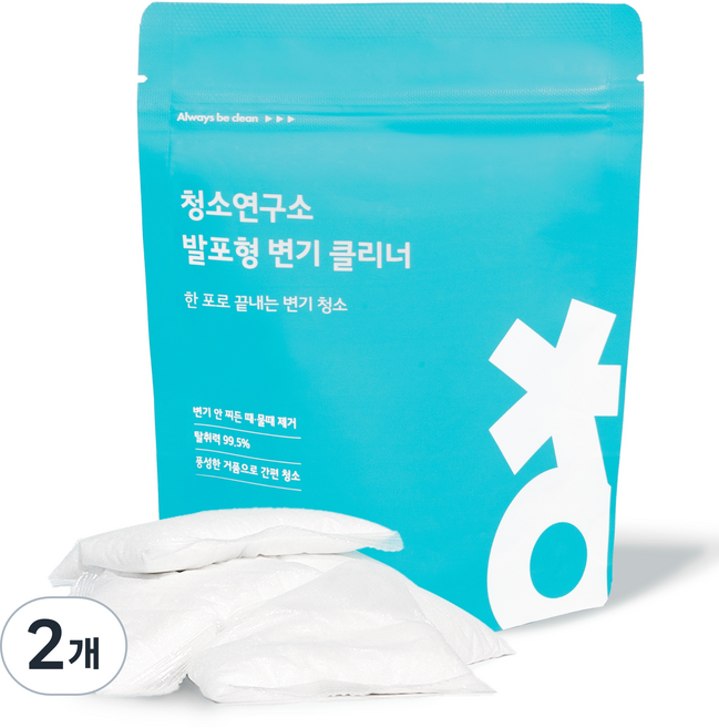 청소연구소 발포형 세정제 변기 클리너 5p, 200g, 2개