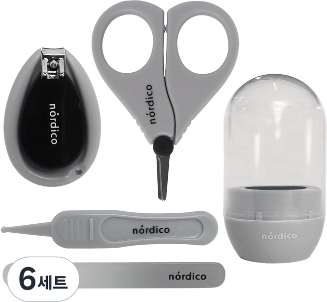 노르디코 유아용 손톱깎이 4종 세트 + 전용 케이스, 6세트