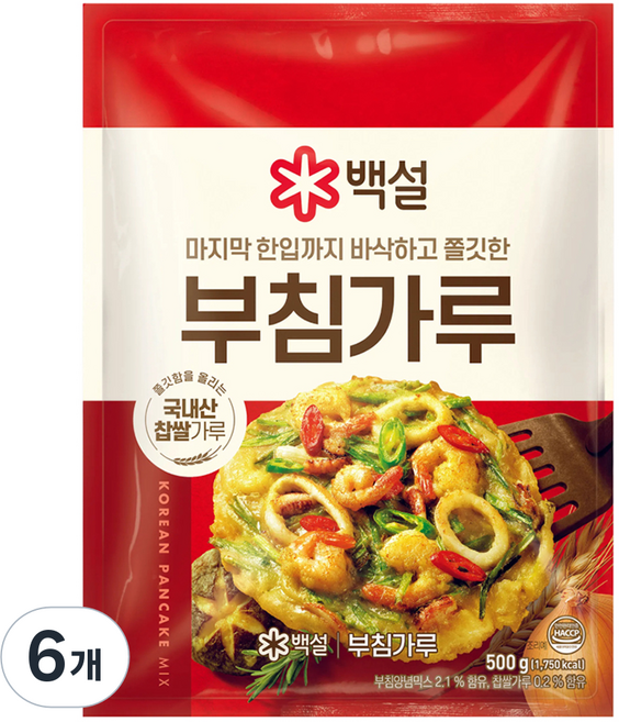 백설 부침가루, 500g, 6개