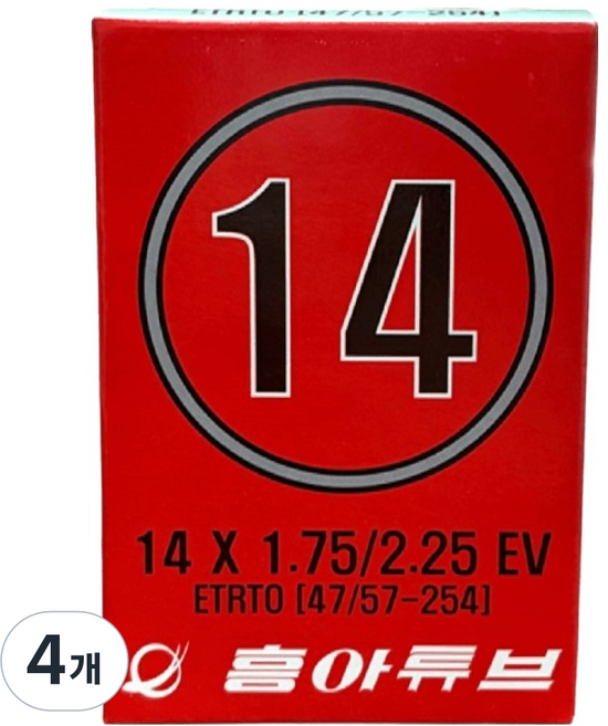 HUNG-A Dunlop 自行車內胎 14 x 1.75 14 x 1.95 14 x 2.125 共用, 4個