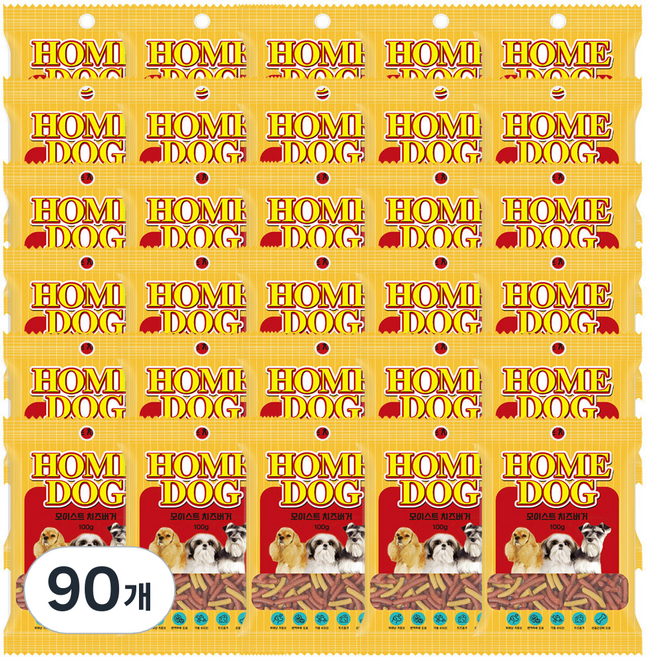 홈도그 강아지간식 모이스트 소프트버거, 치즈, 100g, 90개