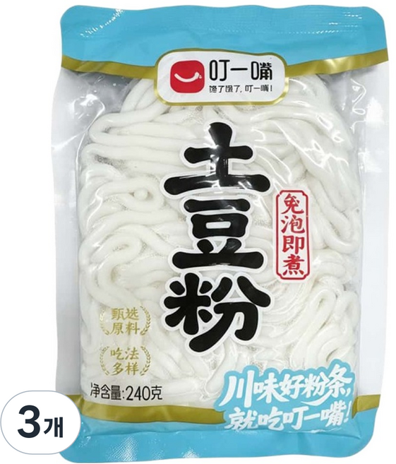 딩이주이 동글 감자당면, 240g, 3개