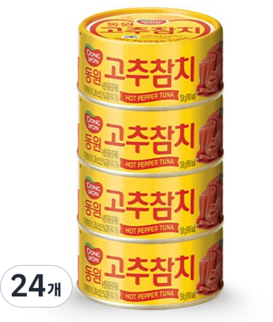동원참치 고추 참치, 150g, 24개
