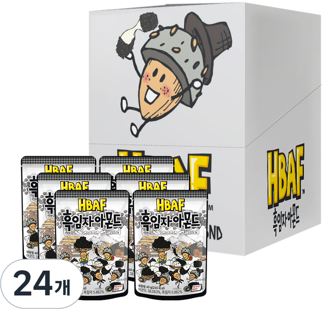 바프 흑임자 아몬드, 40g, 24개