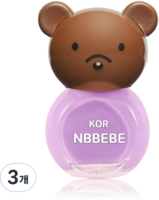 Nbbebe 兒童用指甲油, 奶油紫色, 3個