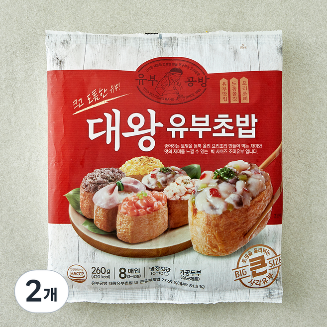 유부공방 대왕 유부초밥, 260g, 2개