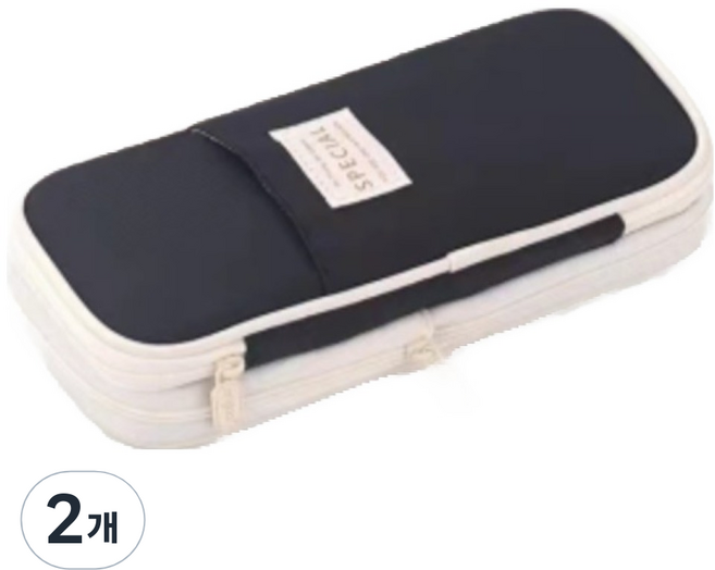 ANGOO Eopu 高大生 上班族 粉彩感性鉛筆盒, 2個, 奶油黑