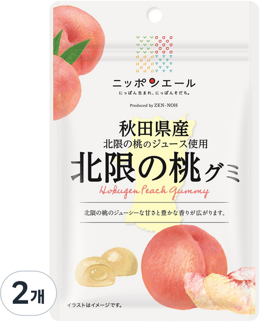 닛폰에일 아키타 호쿠겐 복숭아 구미, 40g, 2개