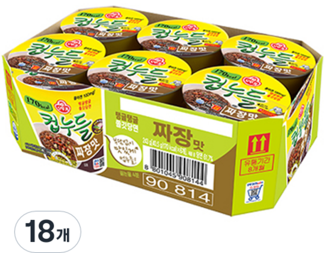 오뚜기 컵누들 짜장맛 40.5g, 18개