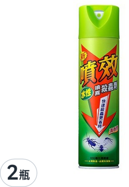 噴效 水性噴霧殺蟲劑 清香型, 600ml, 2瓶