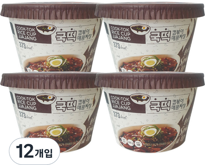 추억의국민학교떡볶이 에스제이푸드 낭만부라더 컵볶이 매콤짜장, 144g, 12개