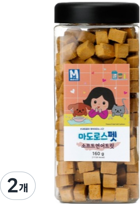 마도로스펫 강아지 고양이 트릿, 소프트연어, 160g, 2개