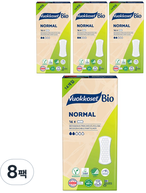 뷰코셋 바이오 팬티라이너, 일반, 14개입, 8개