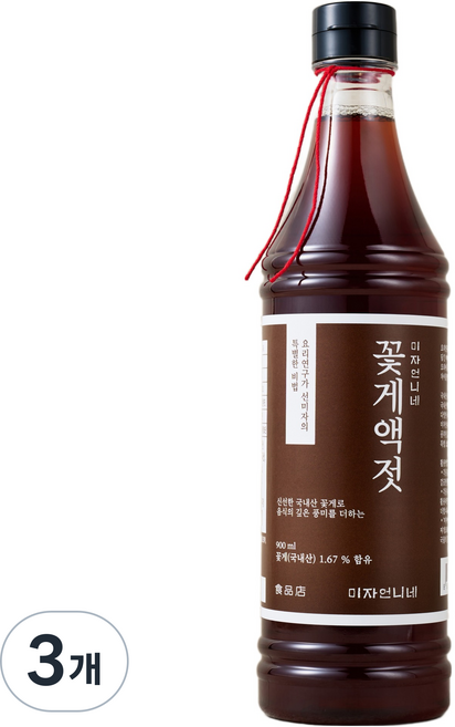 미자언니네 꽃게액젓, 900ml, 3개