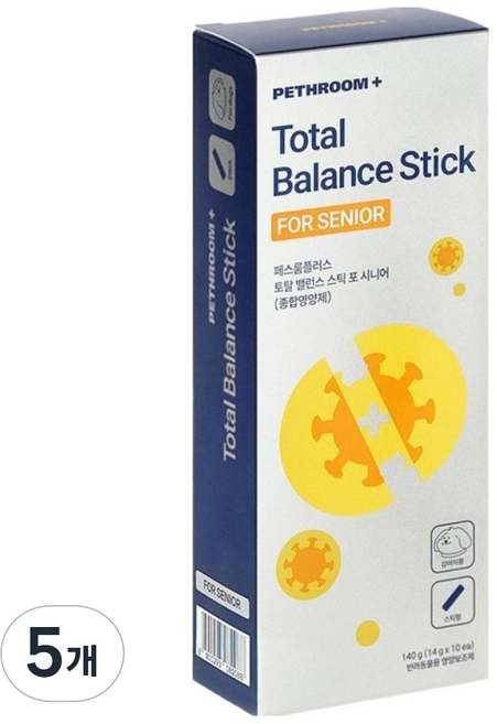 페스룸 플러스 토탈 밸런스 스틱 포 독 종합영양제 10p, 140g, 5개, 시니어