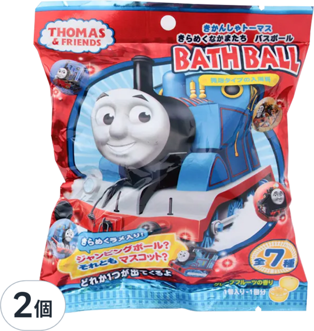 日本 nol 湯瑪士小火車入浴球 內附玩具, 60g, 2個