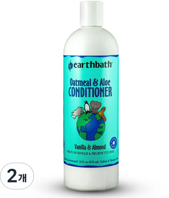 얼스배스 오트밀 & 알로에 애견 컨디셔너, 472ml, 1개입, 2개 - 쿠팡