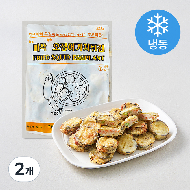 지엔씨푸드 빠삭 오징어 가지튀김 (냉동), 1kg, 2개