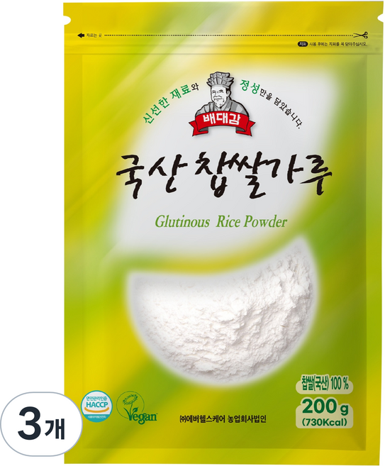Baedaegam 韓國產糯米粉, 200g, 3個