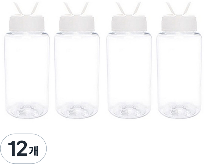 Glassdomae DK200 調味料透明容器 + 白色蓋子, 12個