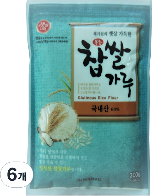 Haetsalnarae 海佳園 複合糯米粉, 300g, 6個