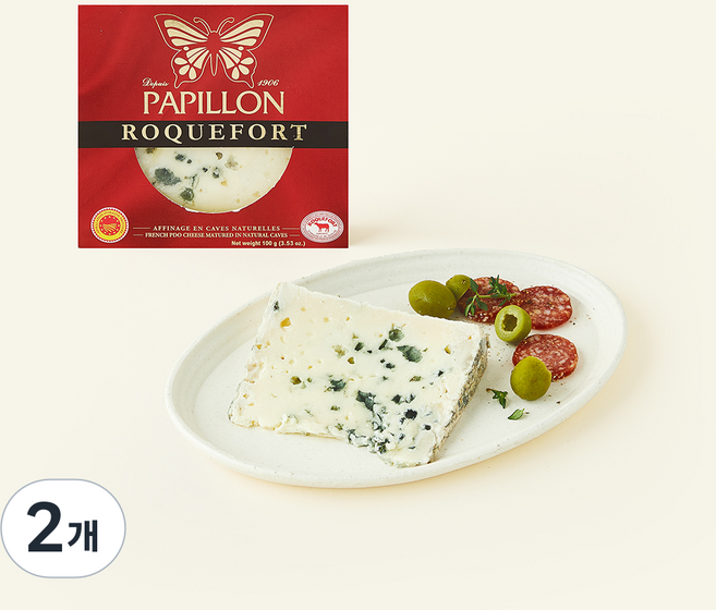 빠삐용 로크포르 치즈, 100g, 1개입, 2개