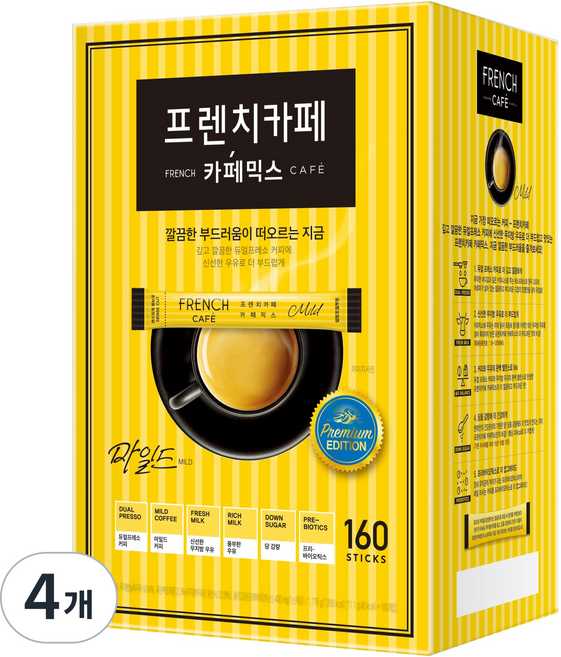 프렌치카페 카페믹스 마일드, 11.1g, 160개입, 4개