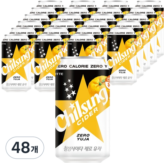 칠성사이다 제로 유자, 48개, 355ml