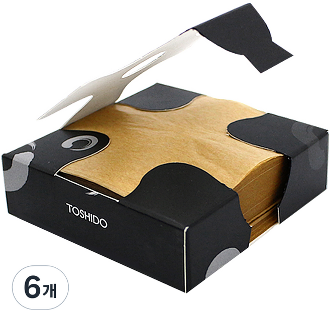 토시도 대용량 탁상용 브라운 마 기름종이, 1000개입, 6개