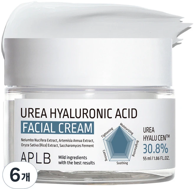 APLB 우레아 히알루론산 페이셜 크림, 55ml, 6개 - 쿠팡