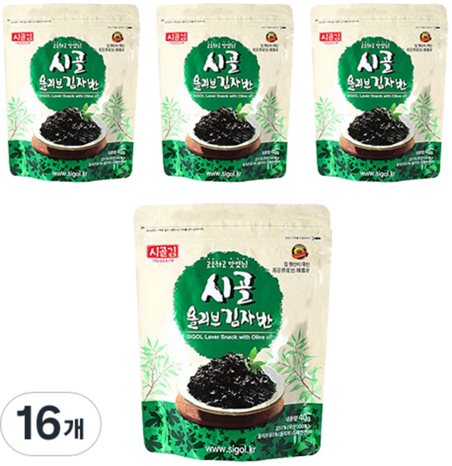 시골김 올리브 김자반, 16개, 40g