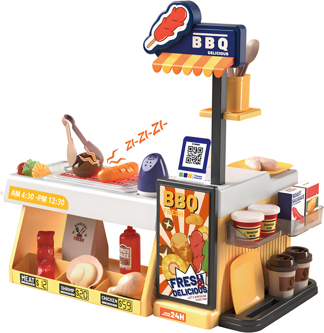 PLAYFUL TOYS 頑玩具 仿真燒烤店, 1套, 混和顏色