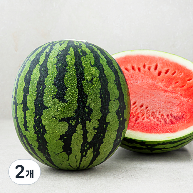 산지직송 당도선별 드림팜 씨적은 수박, 8kg 미만, 2개
