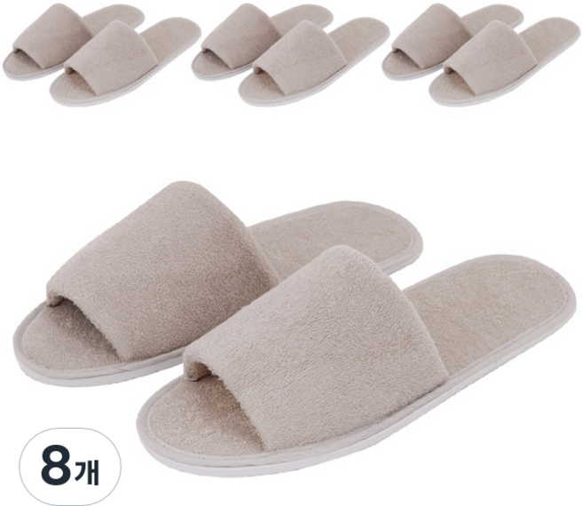 실내슬리퍼 타올천 C, 연회색, 8개