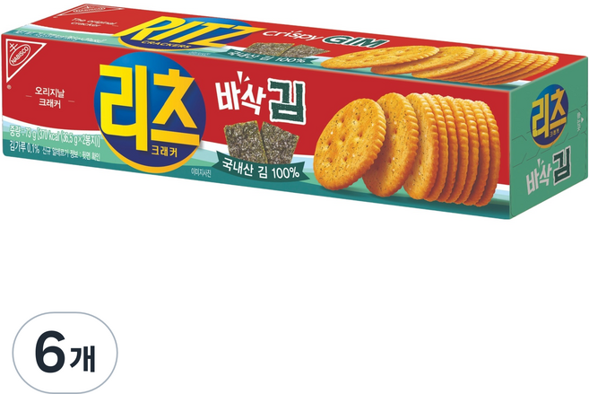 리츠 크래커 바삭김, 6개, 73g