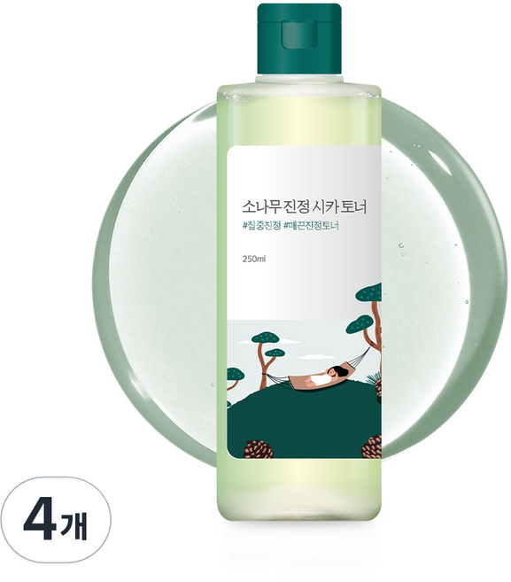 라운드랩 소나무 진정 시카 토너, 250ml, 4개