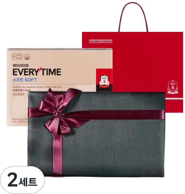 에브리타임 정관장 소프트 10ml x 20p + 리본 포장 선물세트 + 쇼핑백, 2세트 - 쿠팡