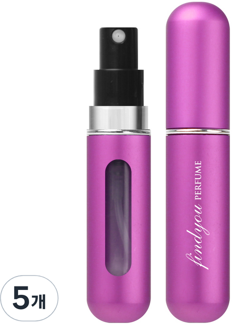 파인듀 향수 공병 5ml, 매트라즈베리, 5개