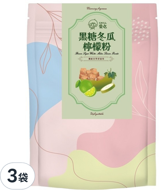 CHILL 愛吃 黑糖冬瓜檸檬, 25g, 6入, 3袋