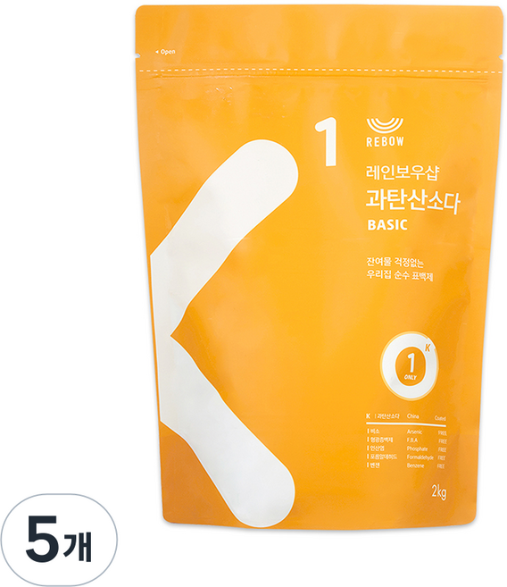 레인보우샵 과탄산소다 베이직, 2kg, 5개