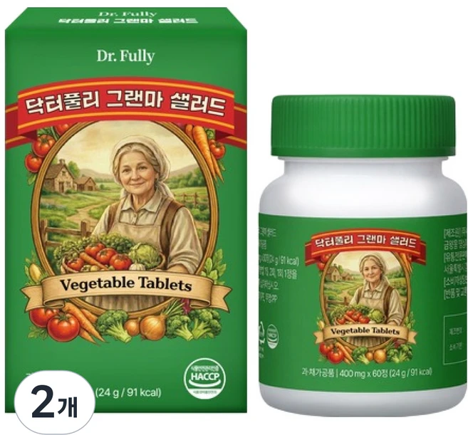 닥터풀리 그랜마 샐러드 24g, 2개, 60정 - 쿠팡