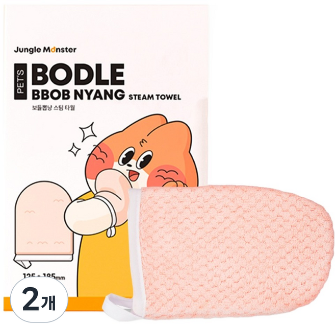 정글몬스터 고양이 보들뽑냥 스팀타올, 50g, 2개