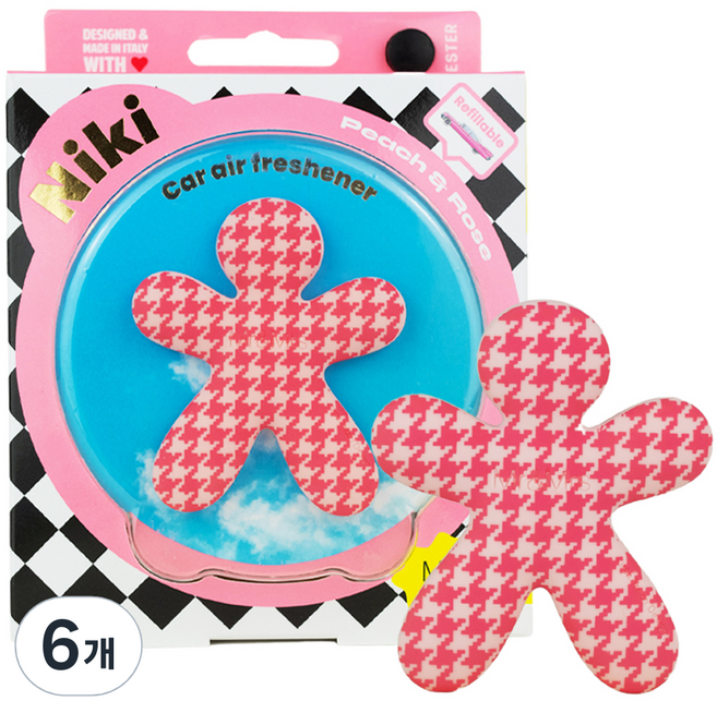 미스터앤미세스 니키 차량용 방향제, 6개, 피치앤로즈