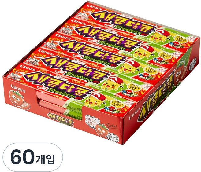크라운 새콤달콤 딸기맛 츄잉캔디, 29g, 60개