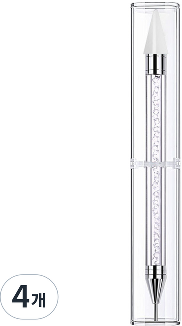 퍼니네일 고급형 크리스탈 스톤피커, 화이트, 4개