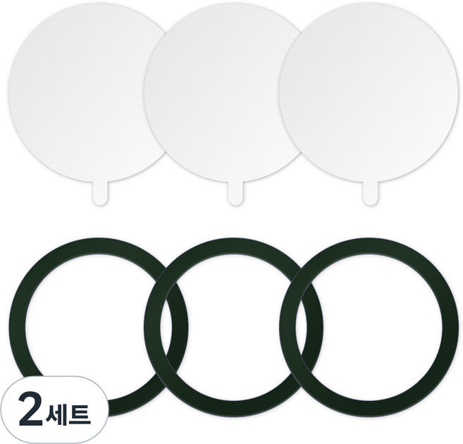 제이엔 맥세이프 호환 자석스티커 3개+보호필름 3개, 그린, 2세트