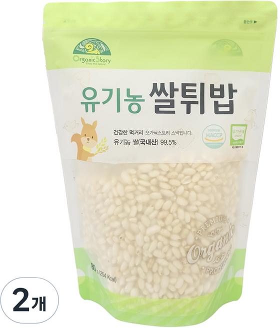 유아용 오가닉스토리 유기농 쌀튀밥, 쌀, 2개, 80g