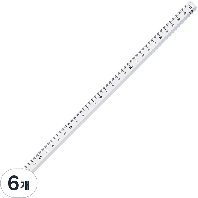 롭다 아크릴스틱자 30cm, Pure, 6개