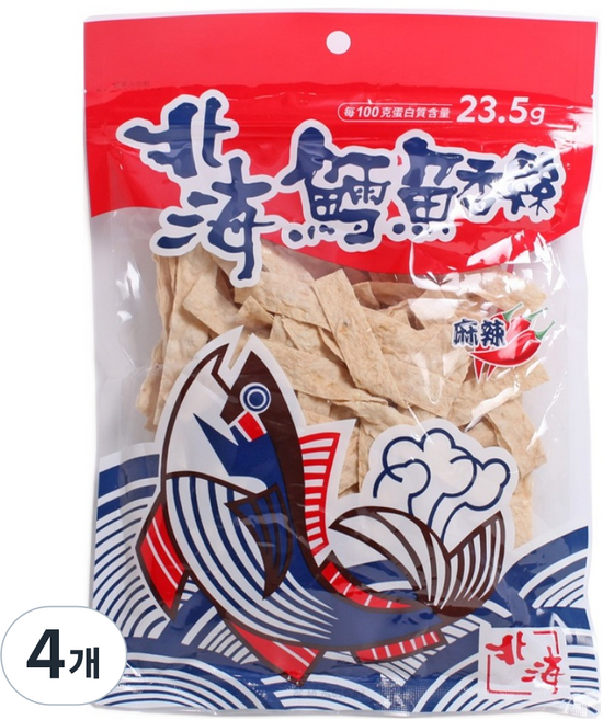 북해대구포 건어포 마라맛, 90g, 4개